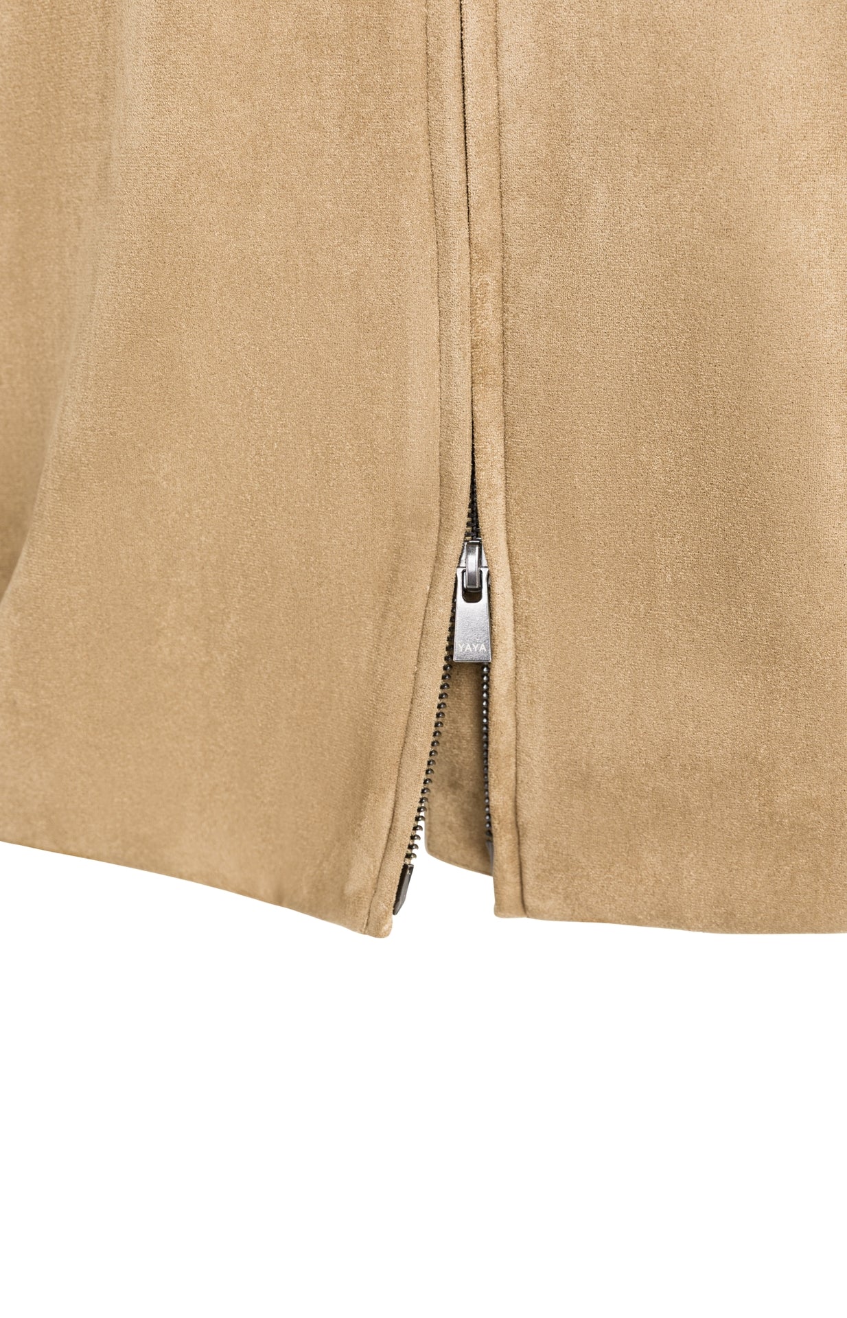 Oversized-Kurzarm-Wildlederjacke