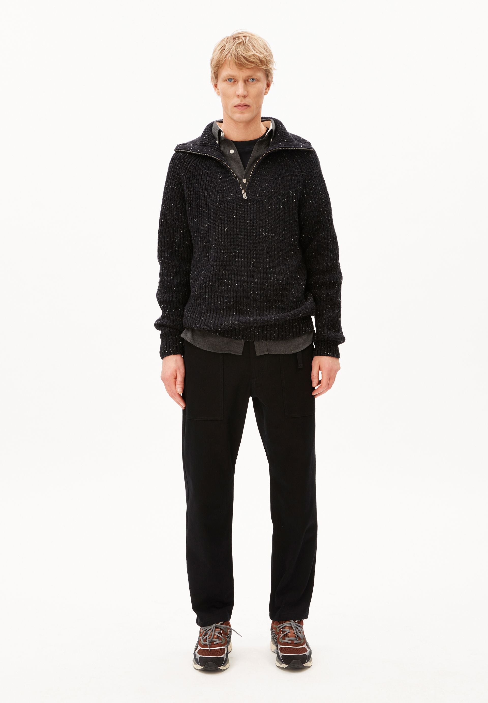 Tweed Strick Troyer aus Woll-Mix