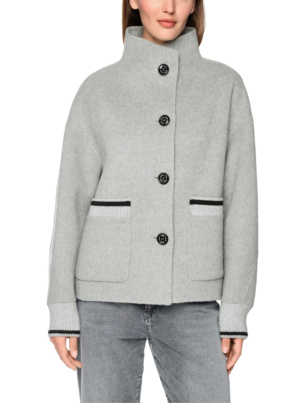 Sportive Jacke mit Stehkragen