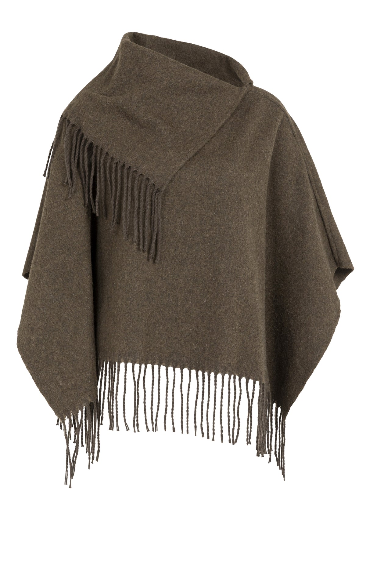 Poncho mit hohem Kragen
