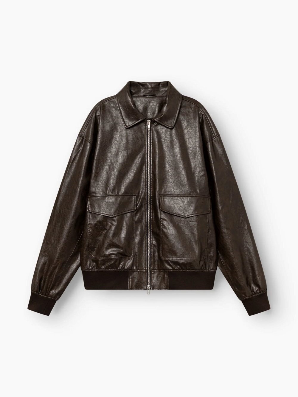 OVERSIZED JACKET VEGAN LEATHER – Brown