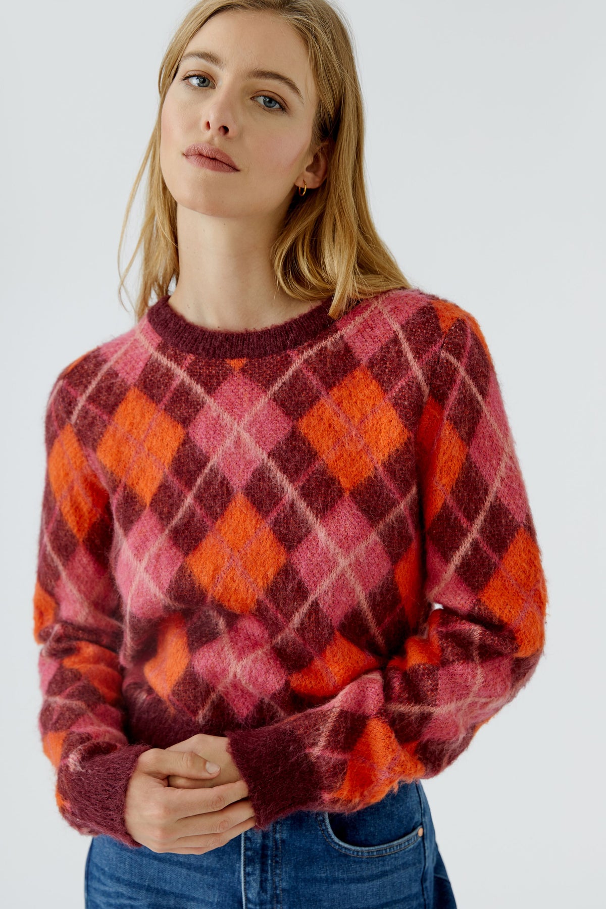 Pullover in expressivem Argyle-Muster