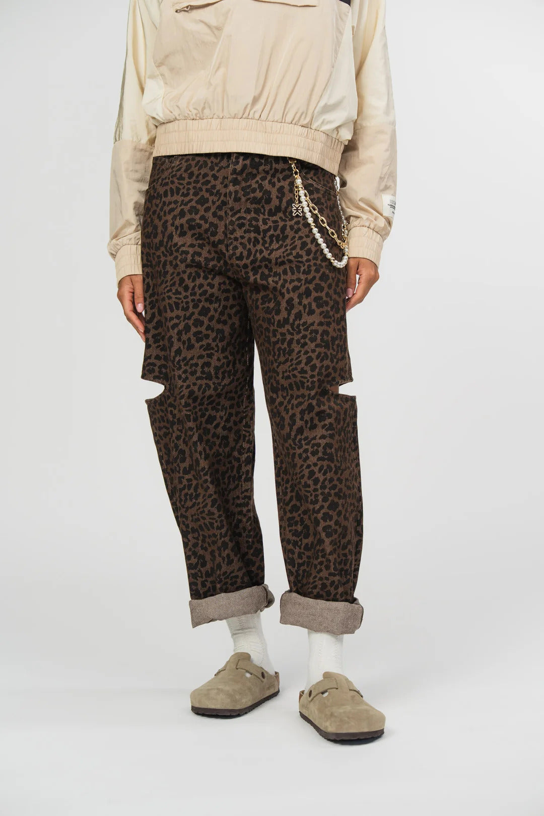 Denim Pants Cut Out Leo