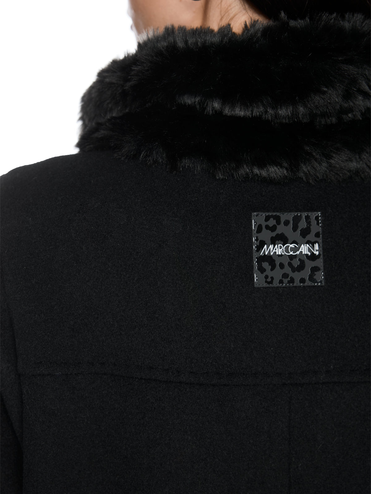 Alpakamix-Mantel mit Fake Fur