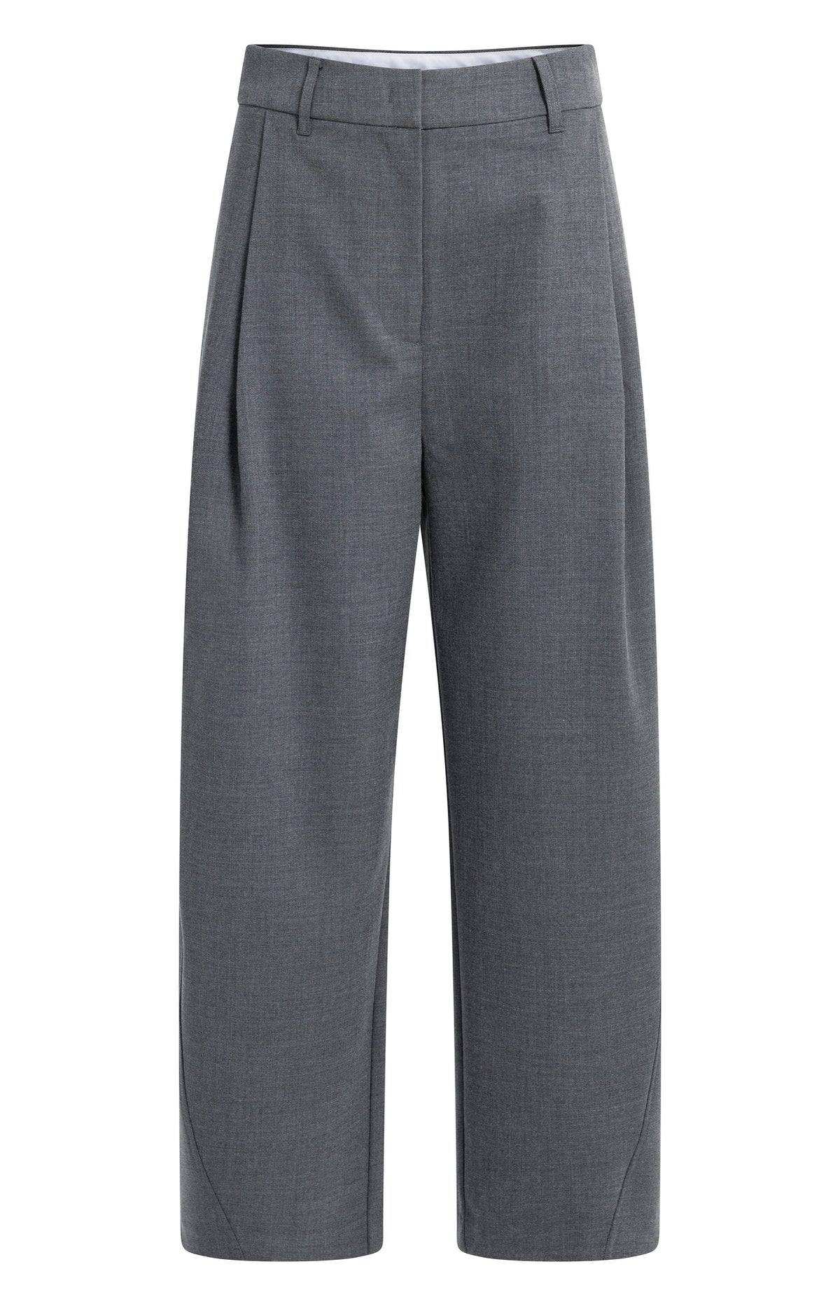 Gewebte Hose mit Barrel-Beinen und Bundfalten