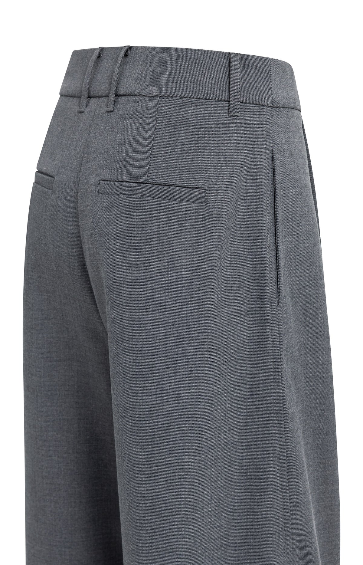 Gewebte Hose mit Barrel-Beinen und Bundfalten
