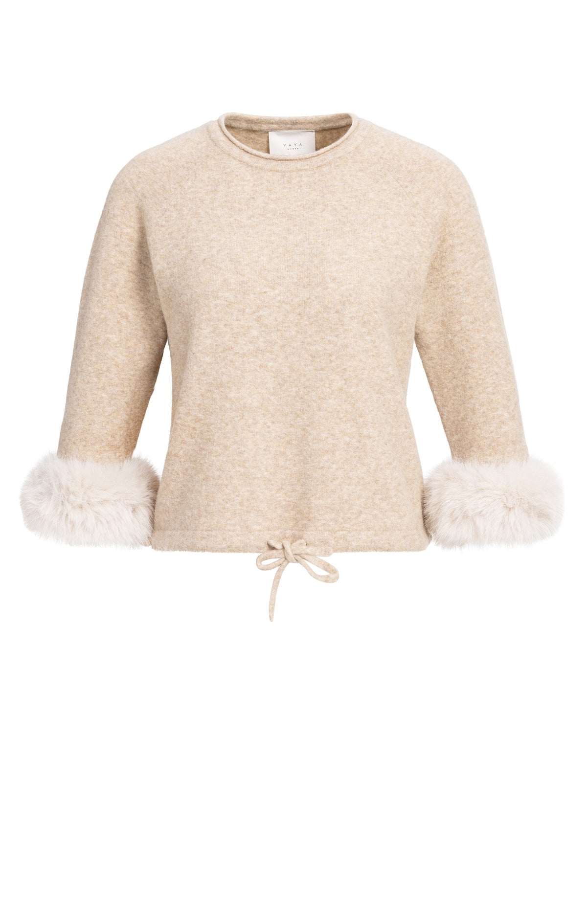 Pullover mit abnehmbaren Bündchen aus Fellimitat