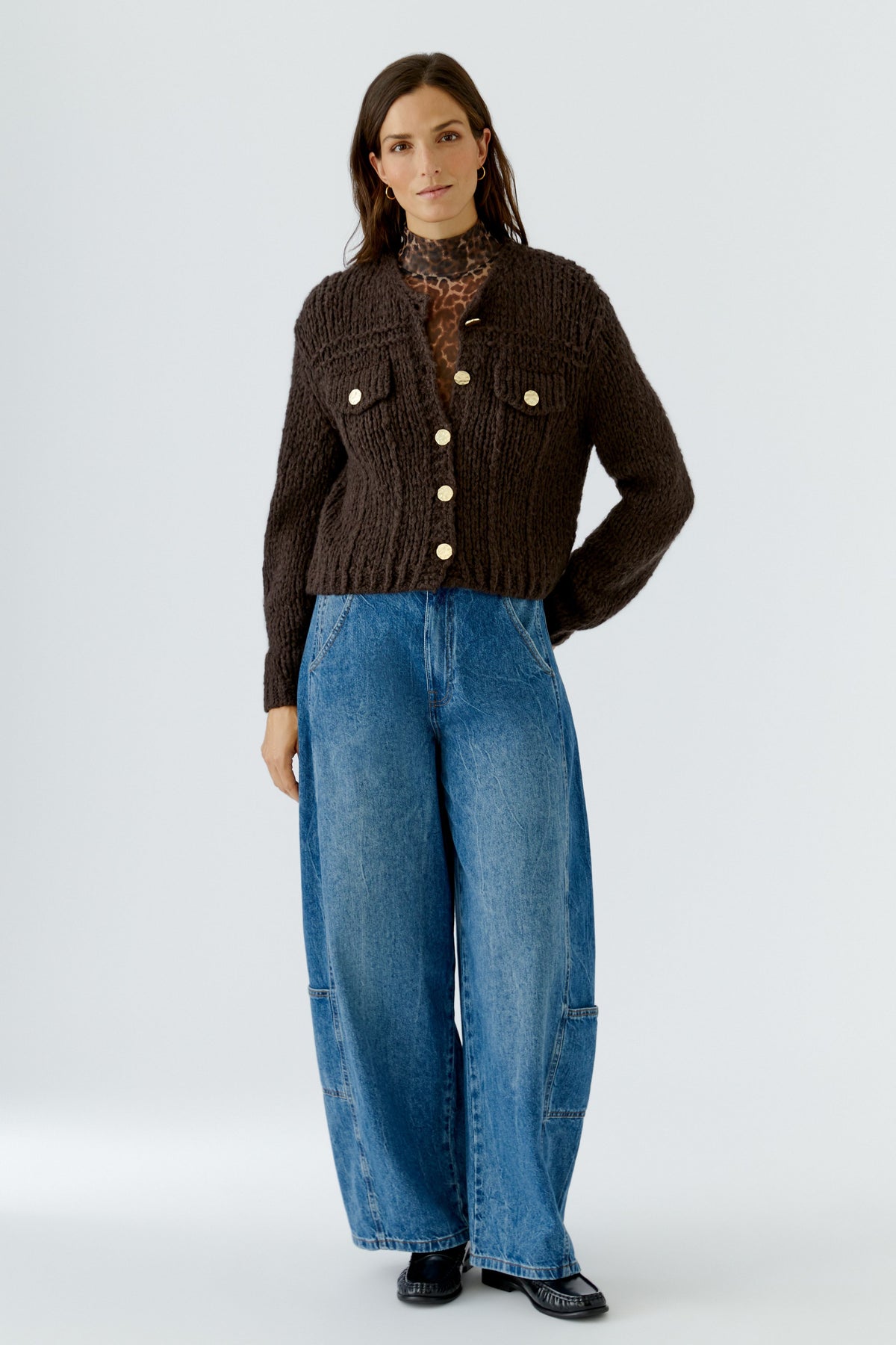 Strickjacke mit Wolle und Mohair