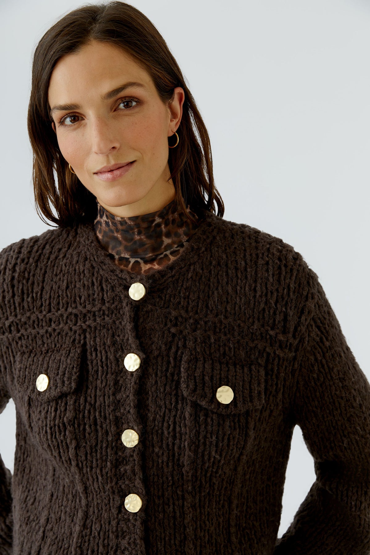 Strickjacke mit Wolle und Mohair