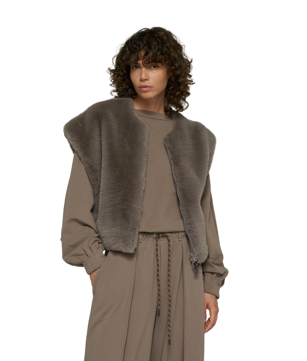 sleeveless fluffy vest