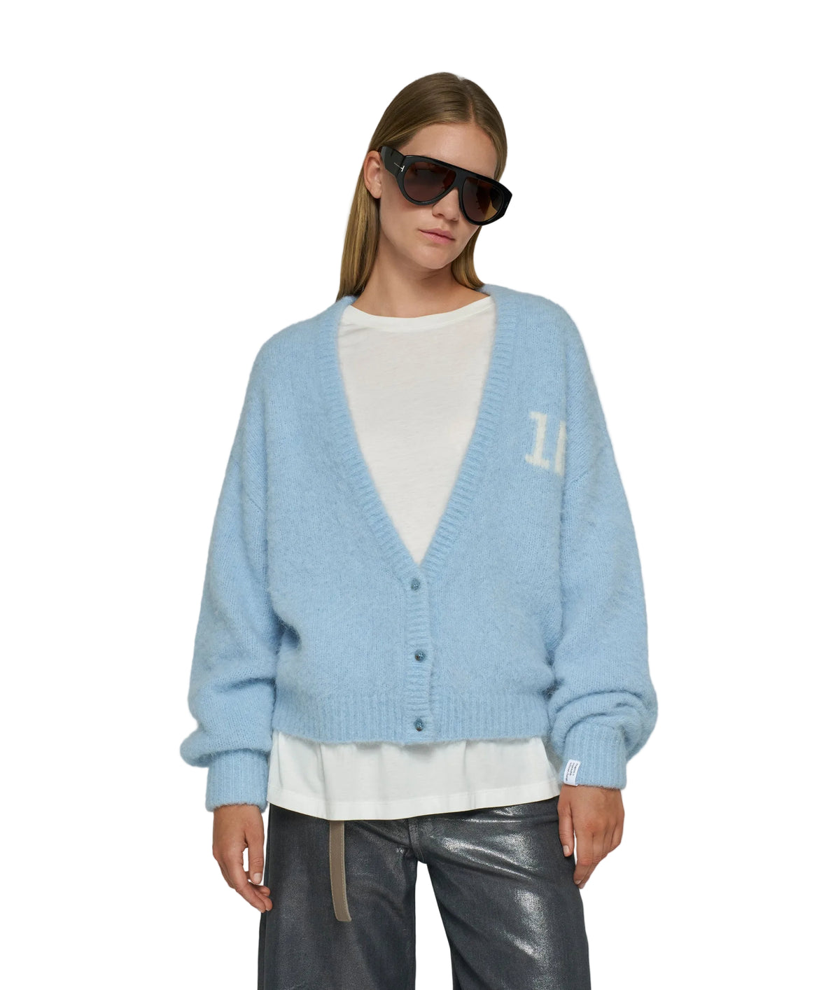 hairy knit cardigan