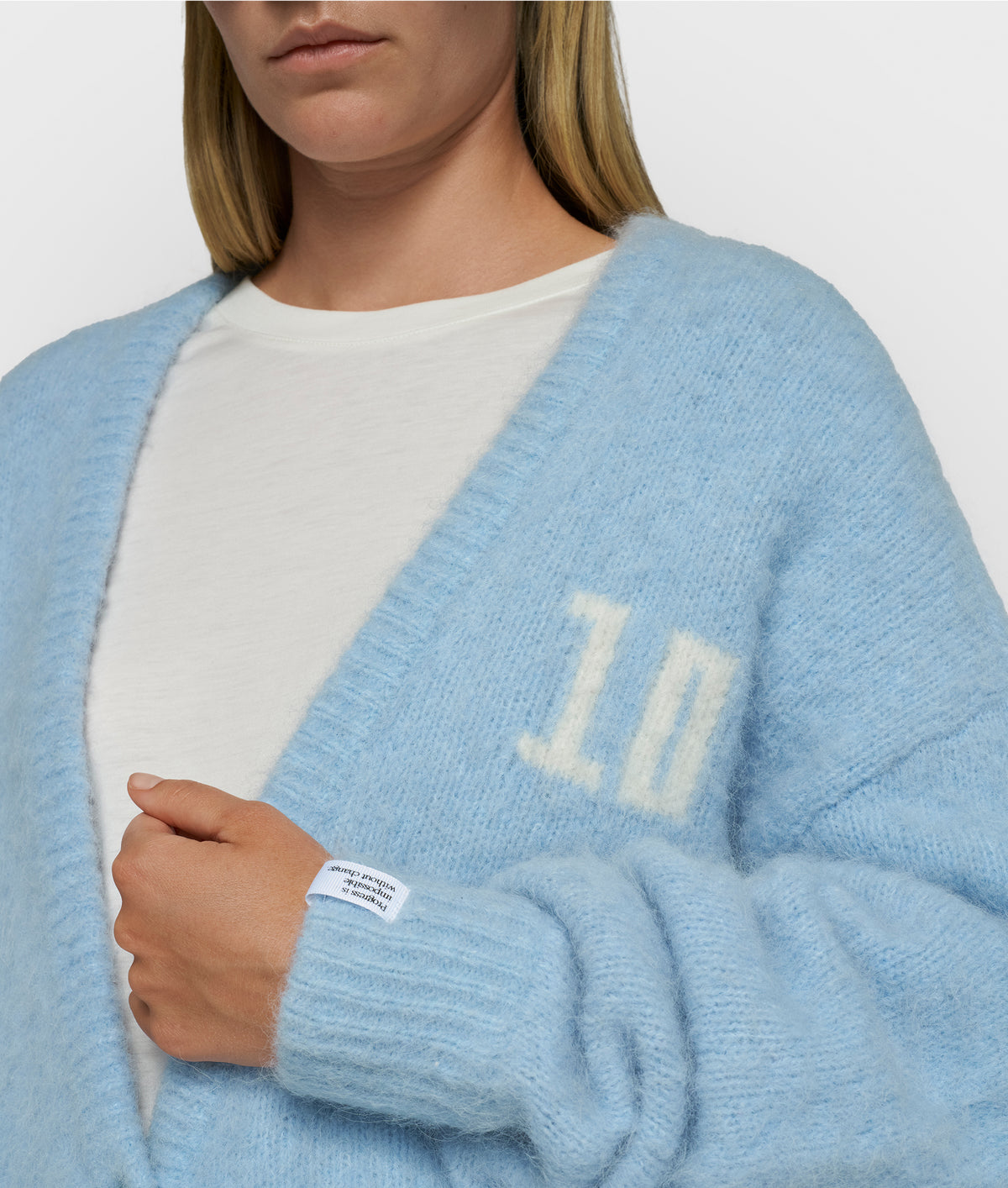 hairy knit cardigan