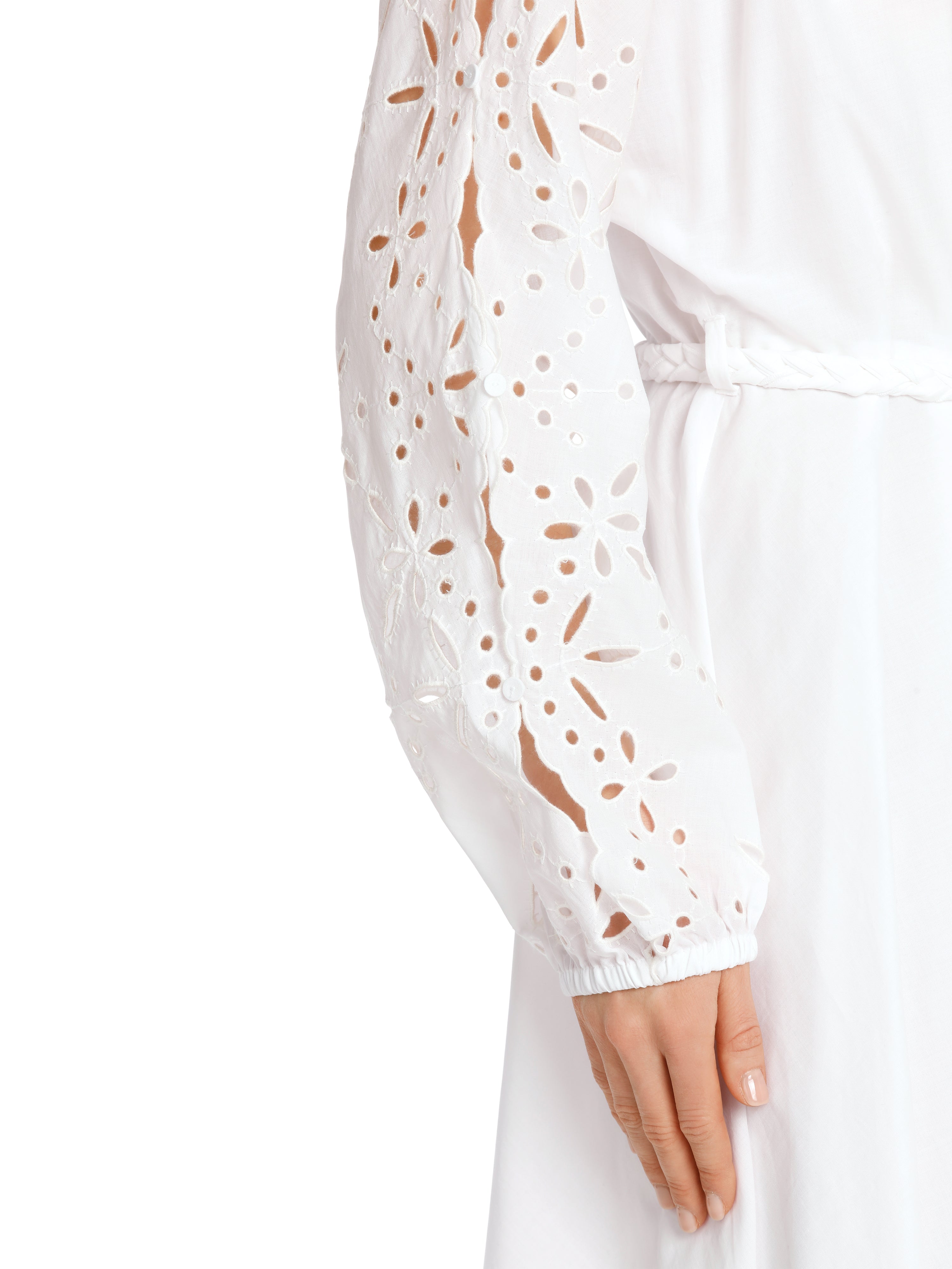 Feminines Baumwollkleid mit Spitze