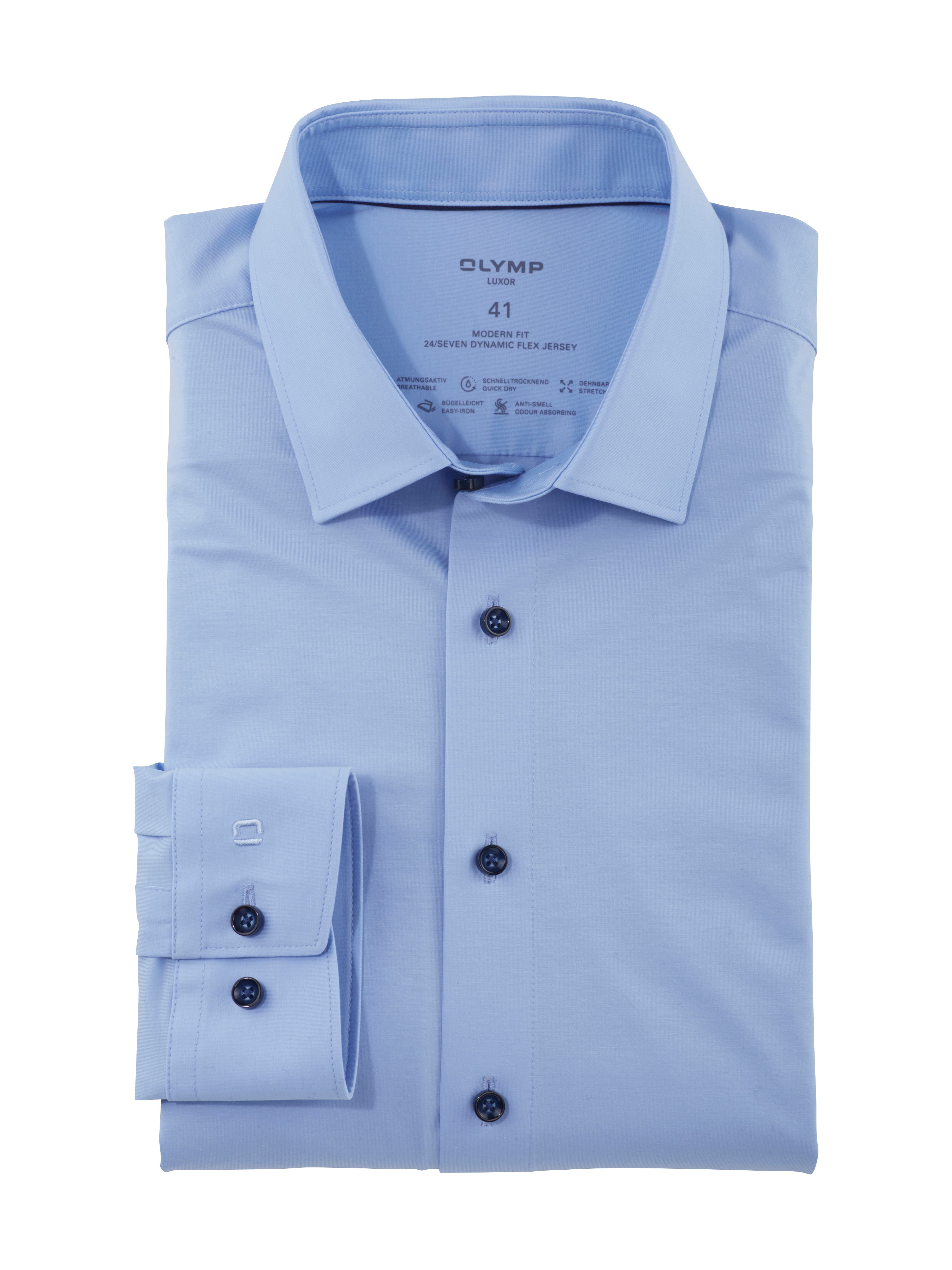 OLYMP Businesshemd Luxor 24/Seven, modern fit, Hellblau