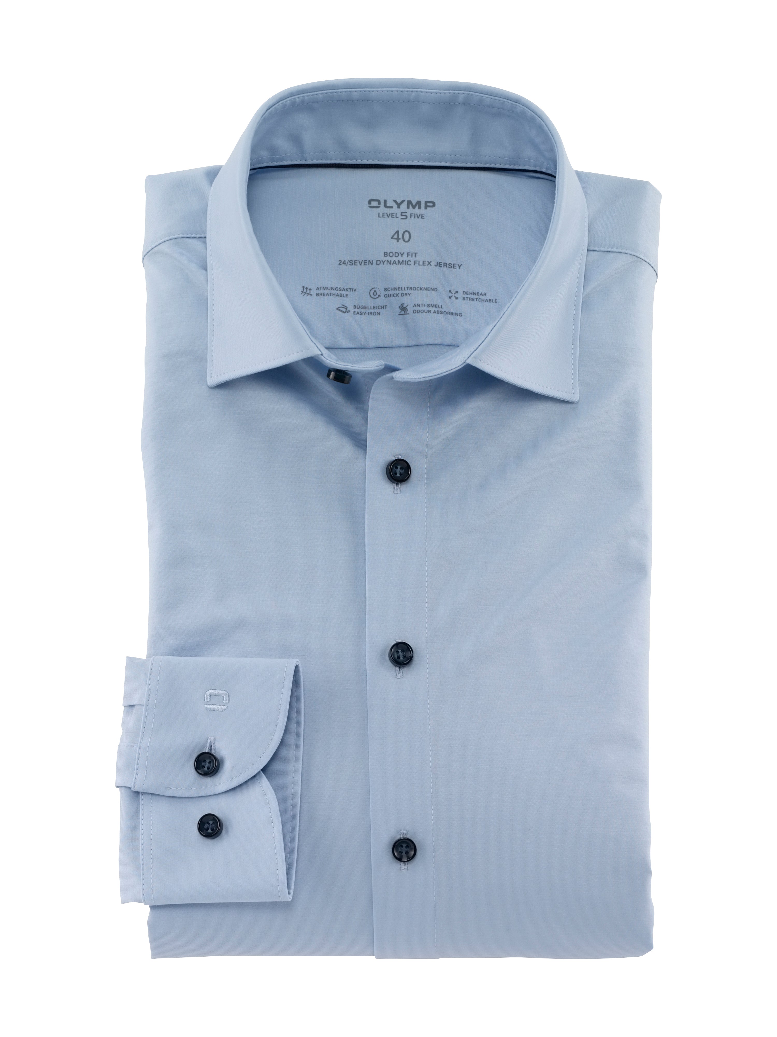 OLYMP Businesshemd Level Five 24/Seven, body fit, Hellblau