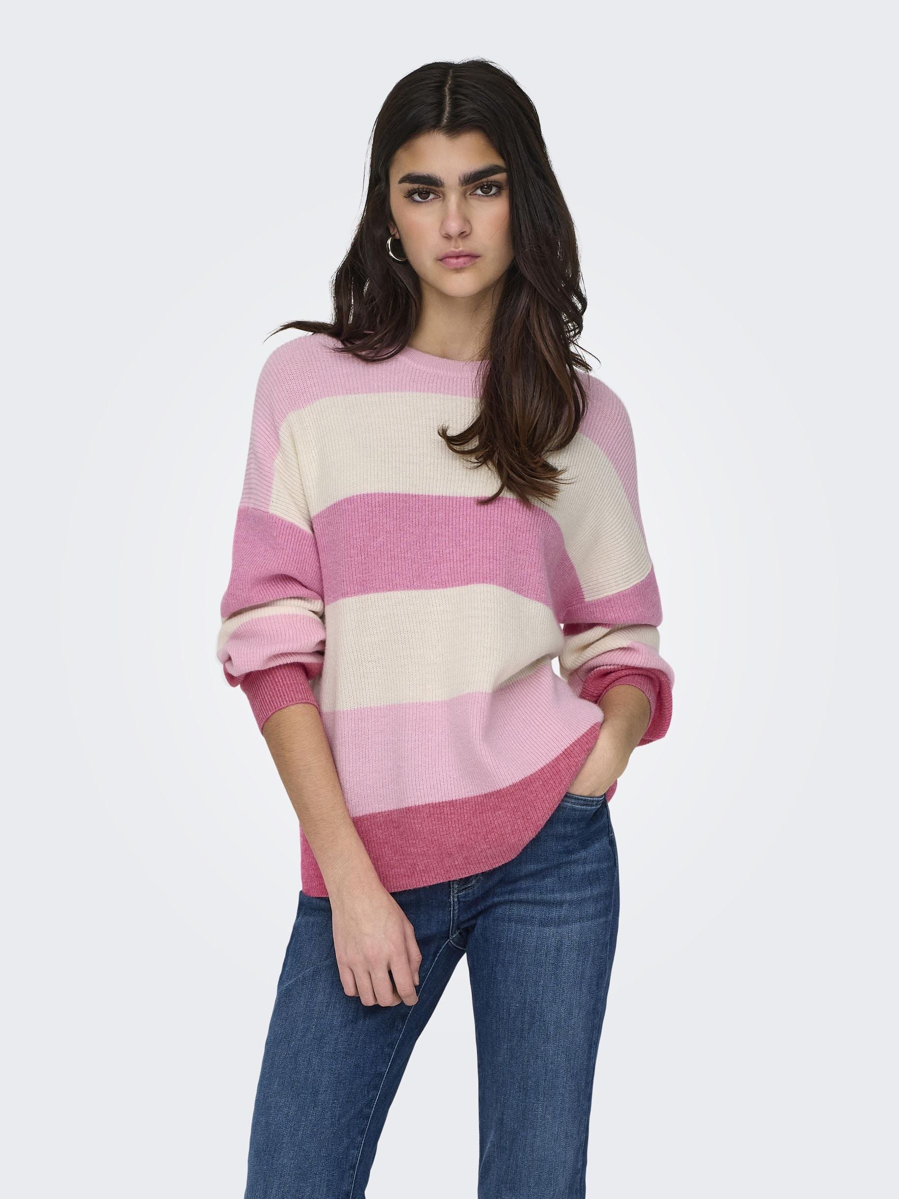 ONLATIA L/S STRIPE PULLOVER KNT NOOS