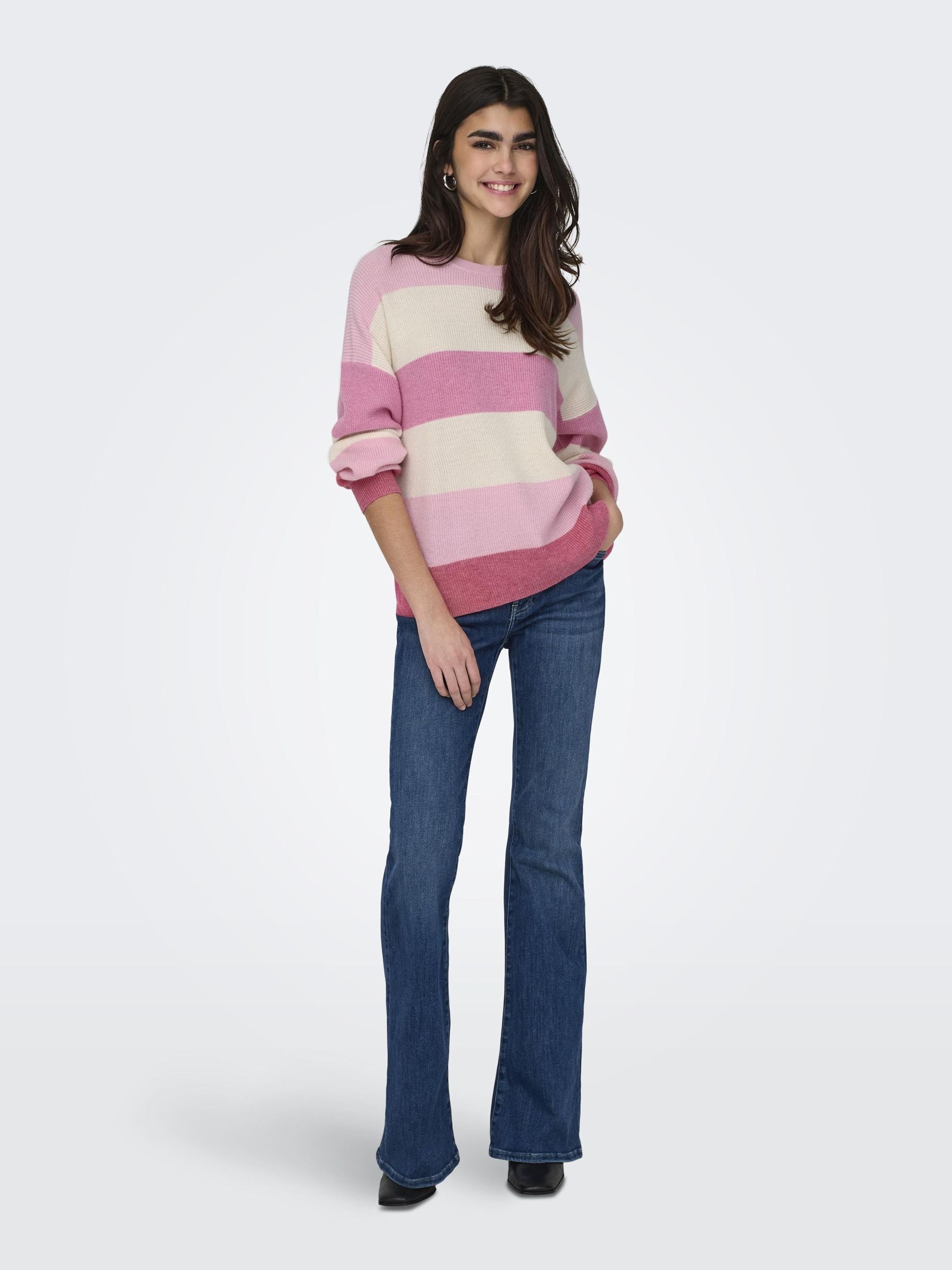 ONLATIA L/S STRIPE PULLOVER KNT NOOS