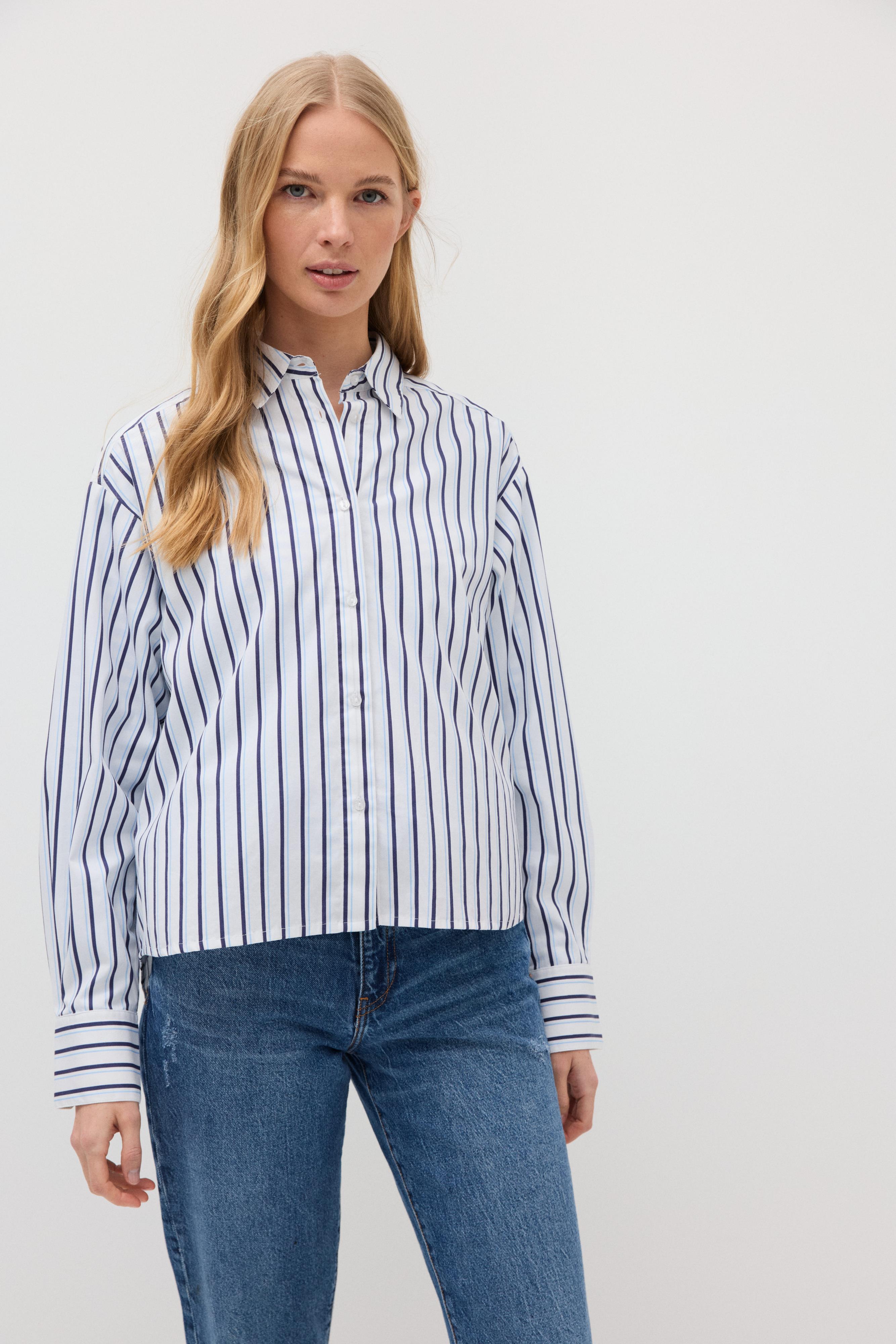 Blouse striped cropped