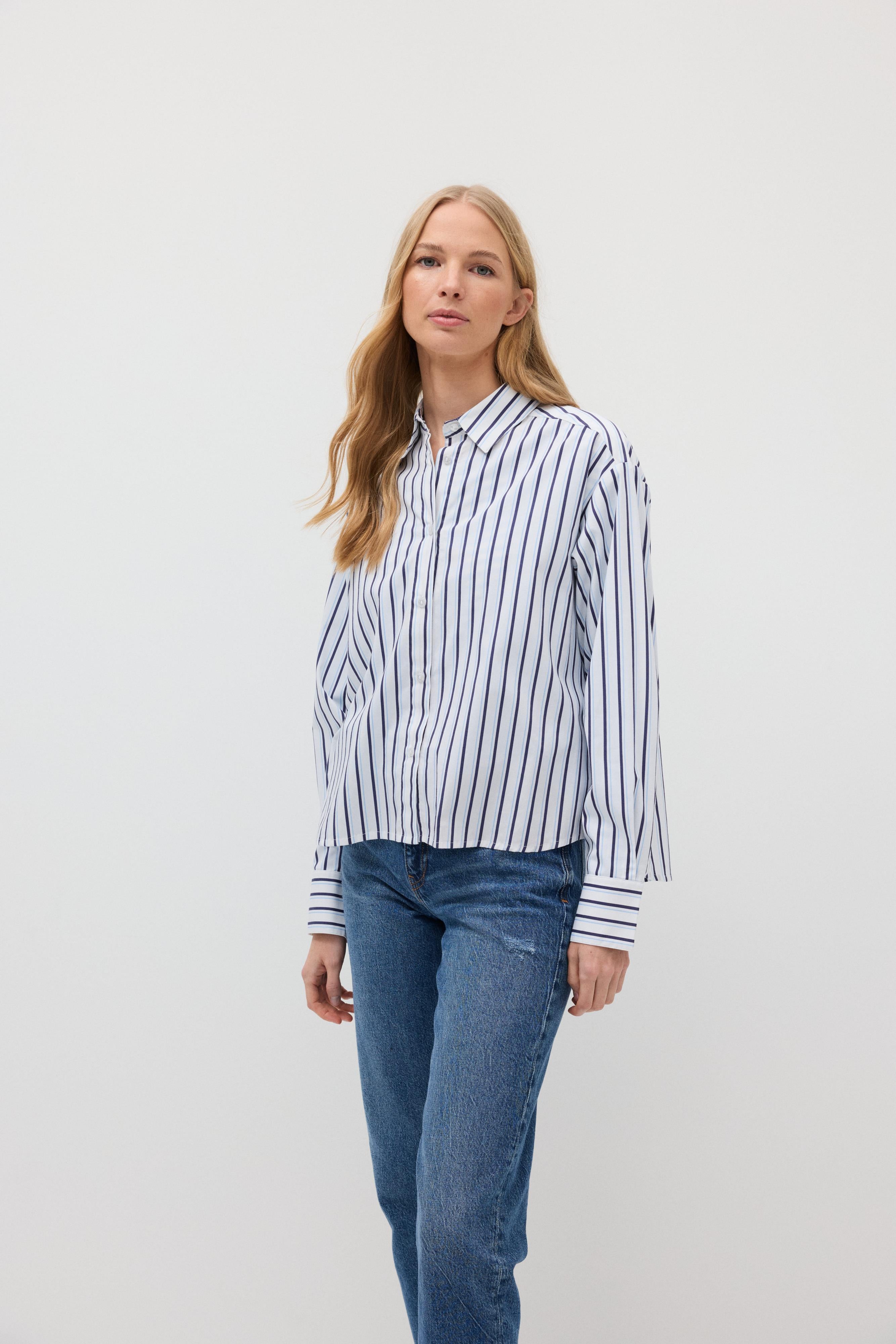 Blouse striped cropped