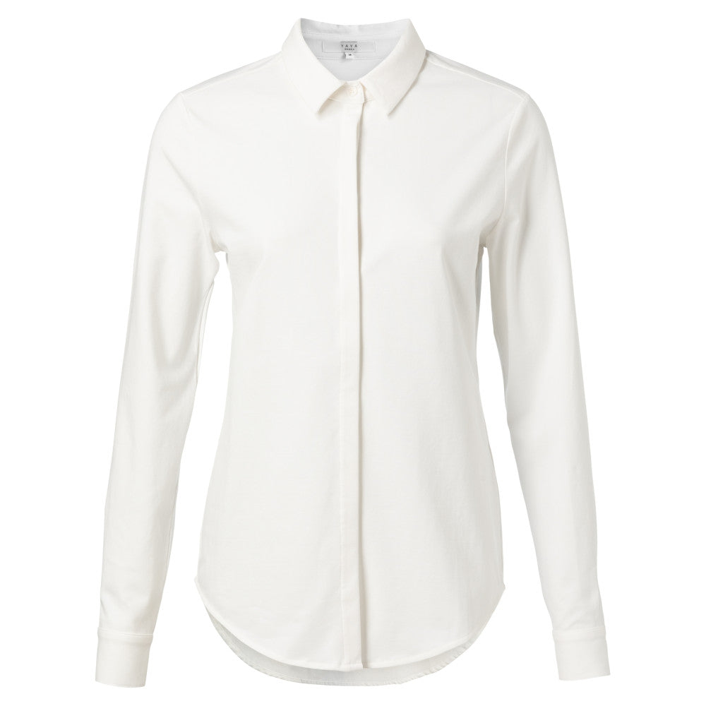Yaya Bluse Jersey cotton blend shirt