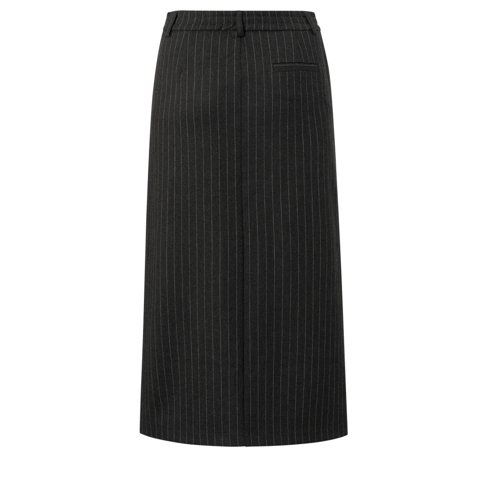 Soft woven pinstripe midi skir