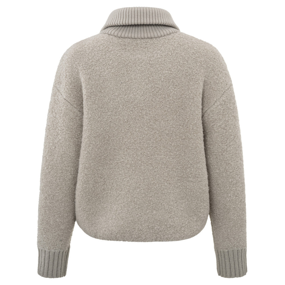 Boucle sweater with rib detail