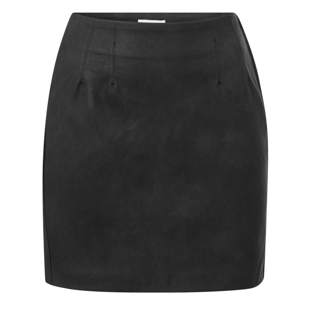 Fake nubuck leather mini skirt