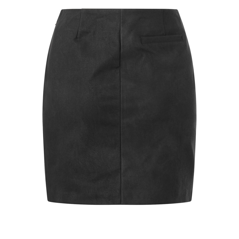 Fake nubuck leather mini skirt