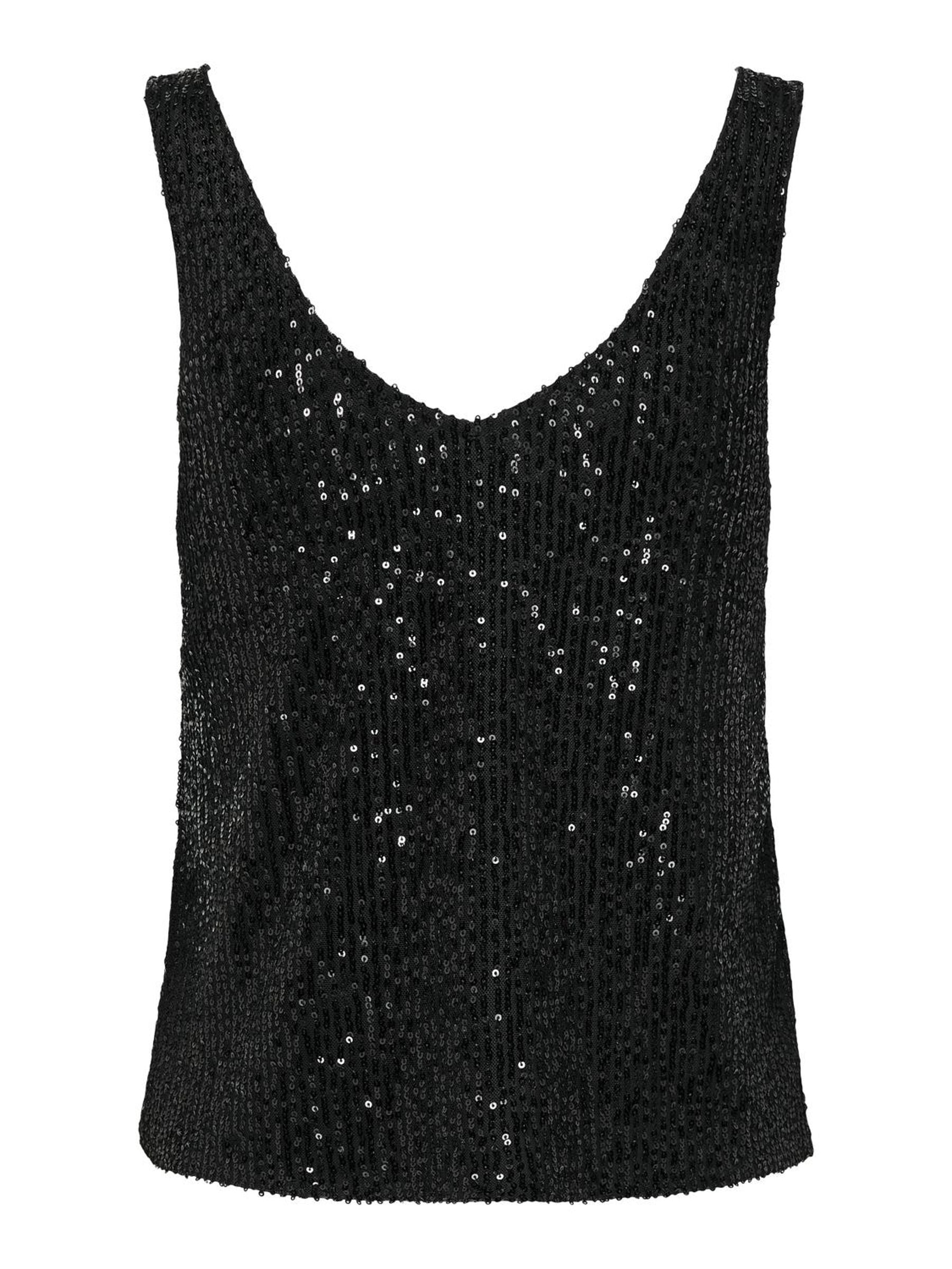 ONLANA S/L V-NECK SEQUINS TOP JRS