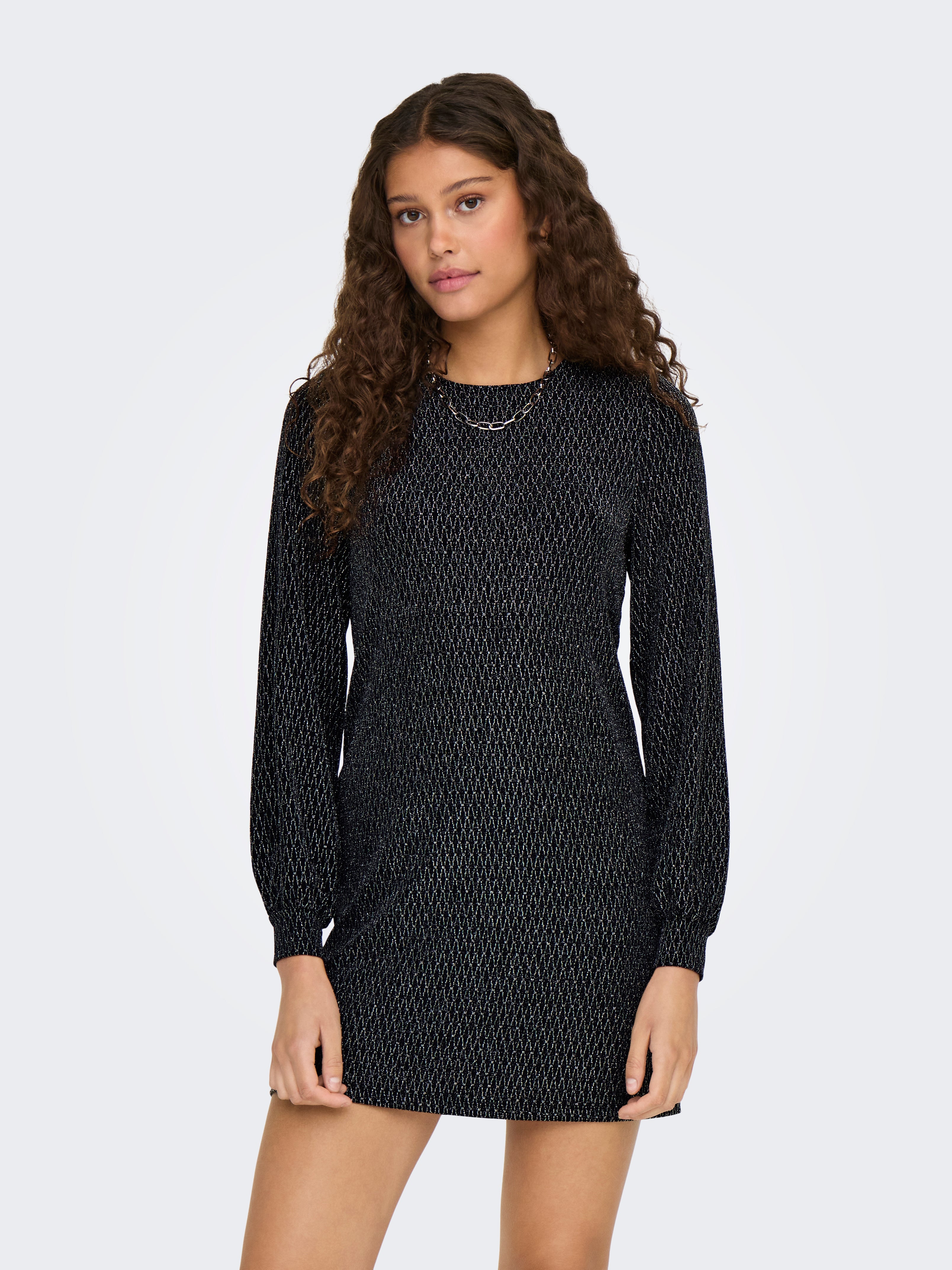 ONLCAROL L/S GLITTER BOW DRESS JRS