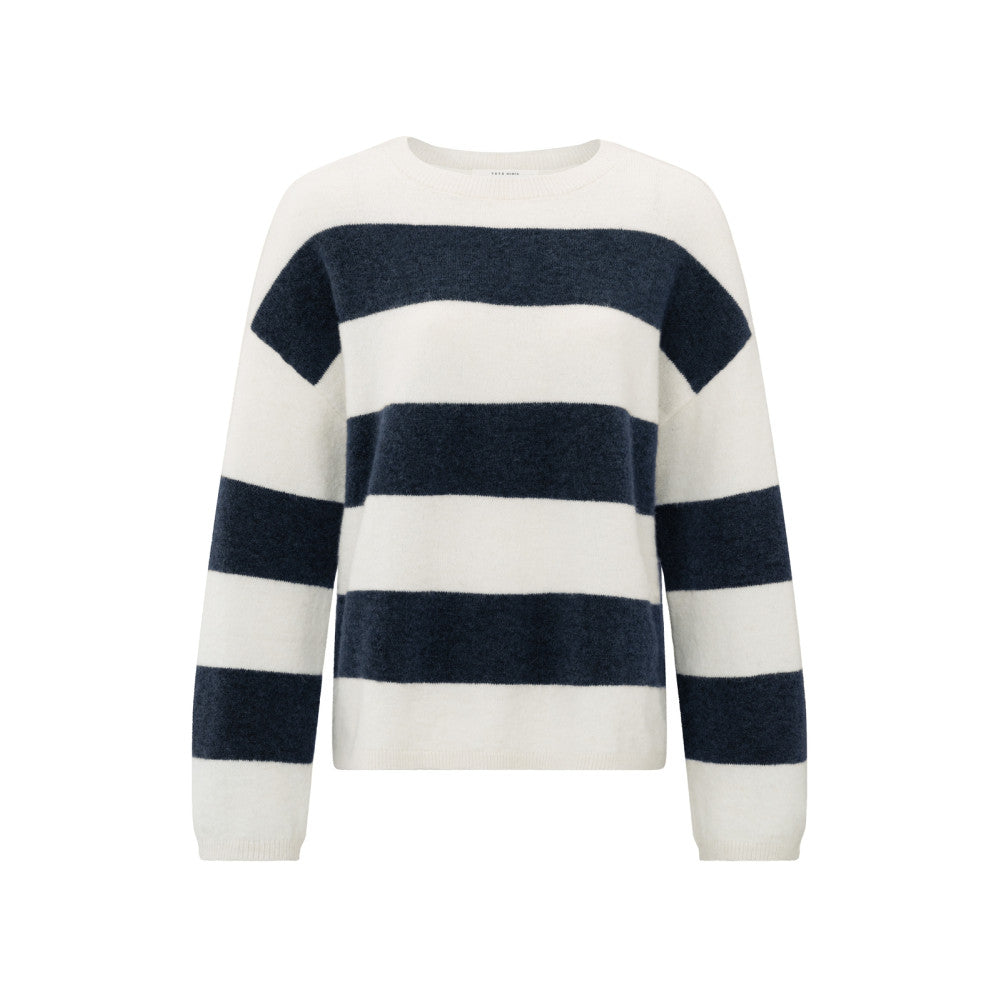 Oversized block stripe sweater