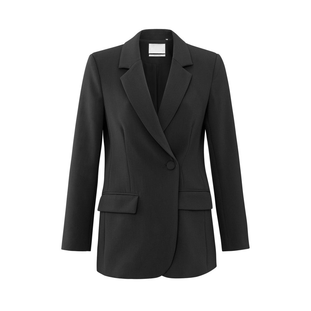 Woven fitted blazer with asymm