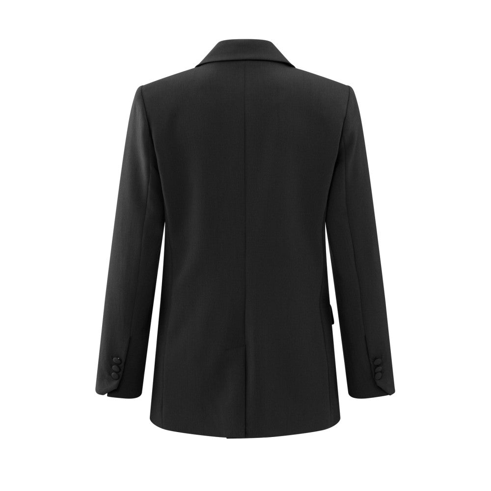 Woven fitted blazer with asymm