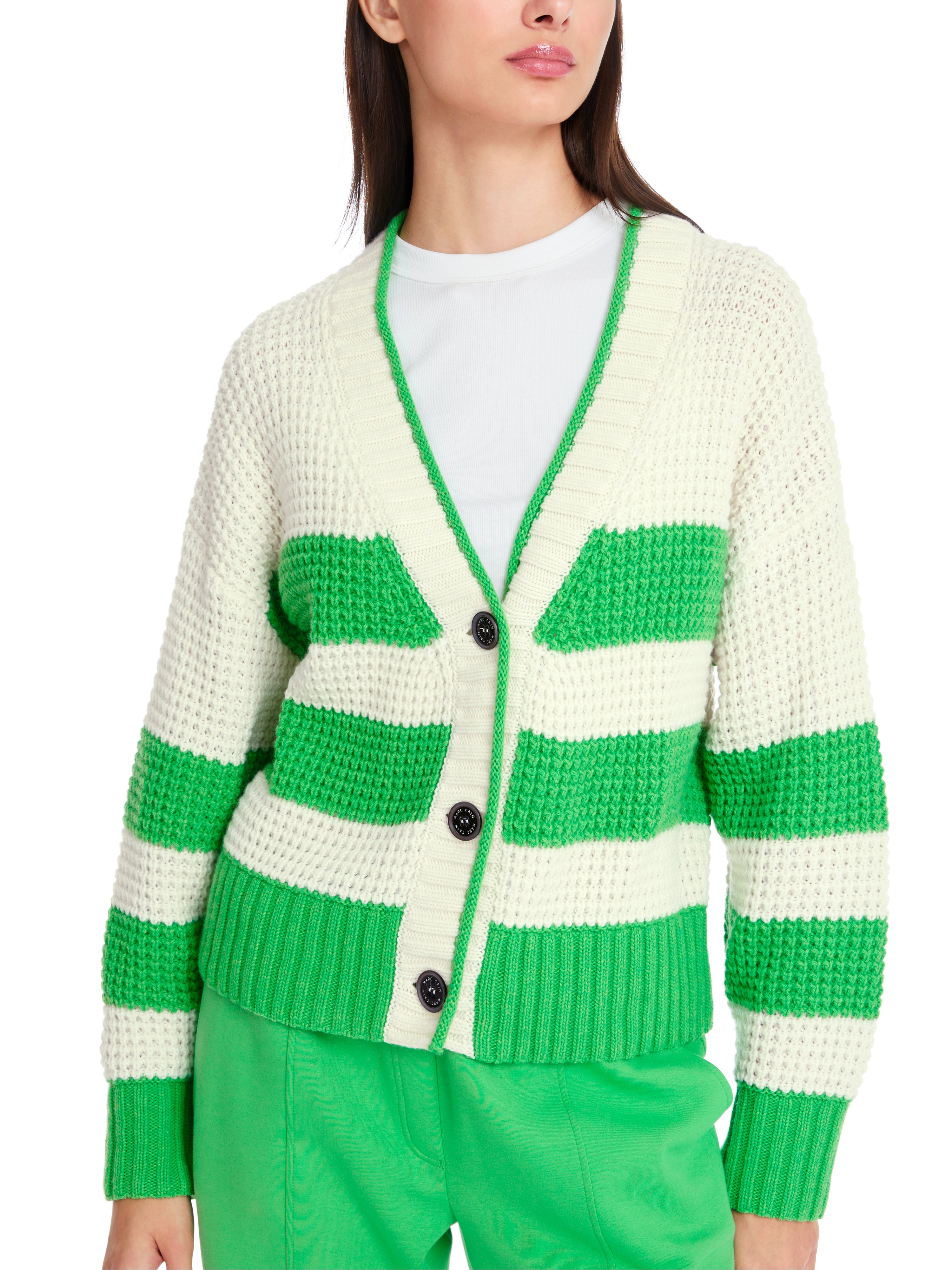 Gestreifter Cardigan Knitted in Germany