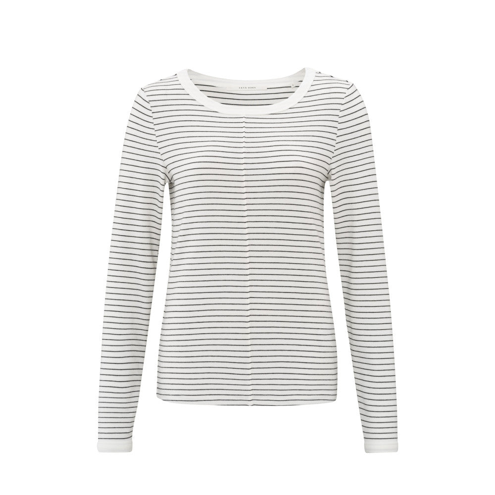 Striped long sleeve top with c