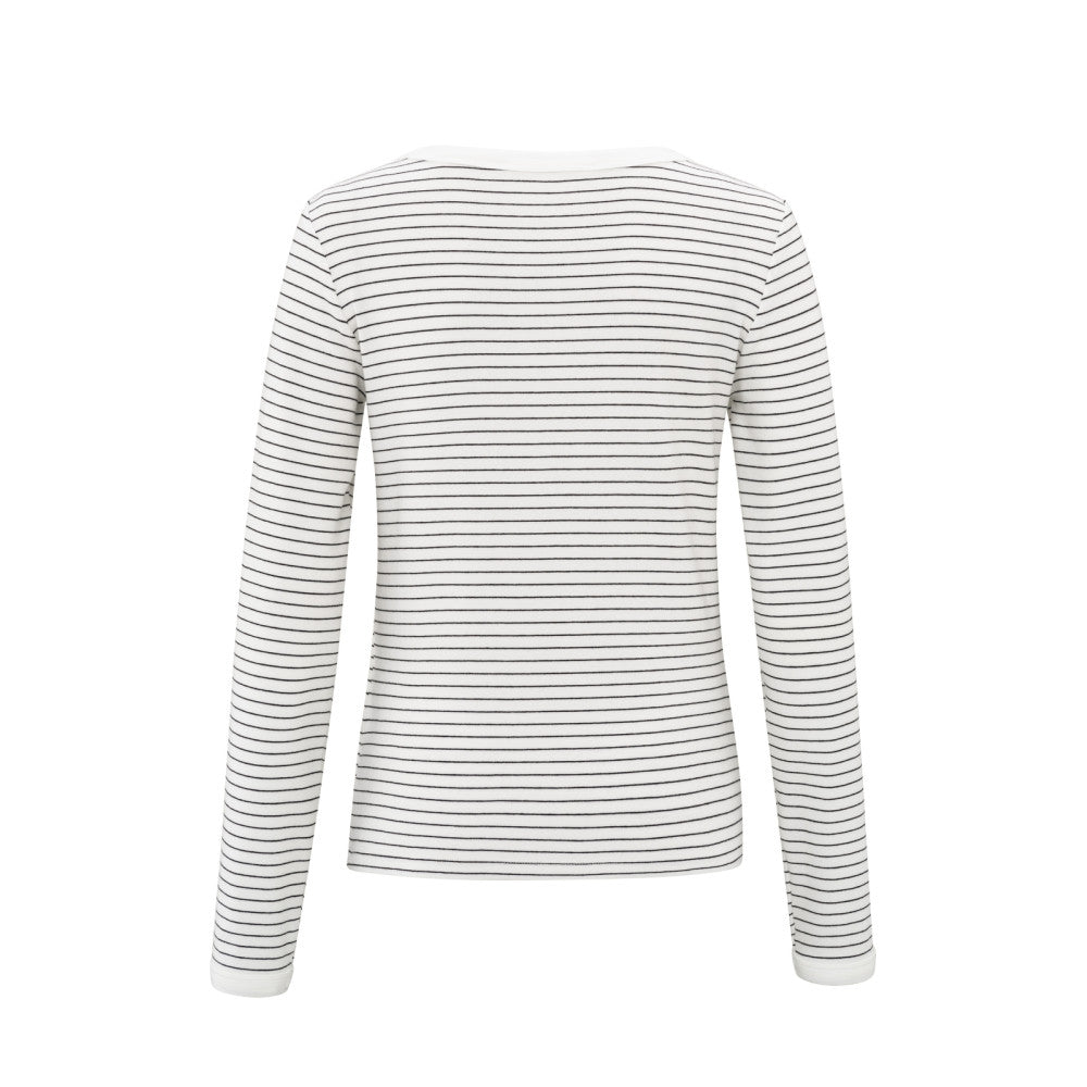 Striped long sleeve top with c