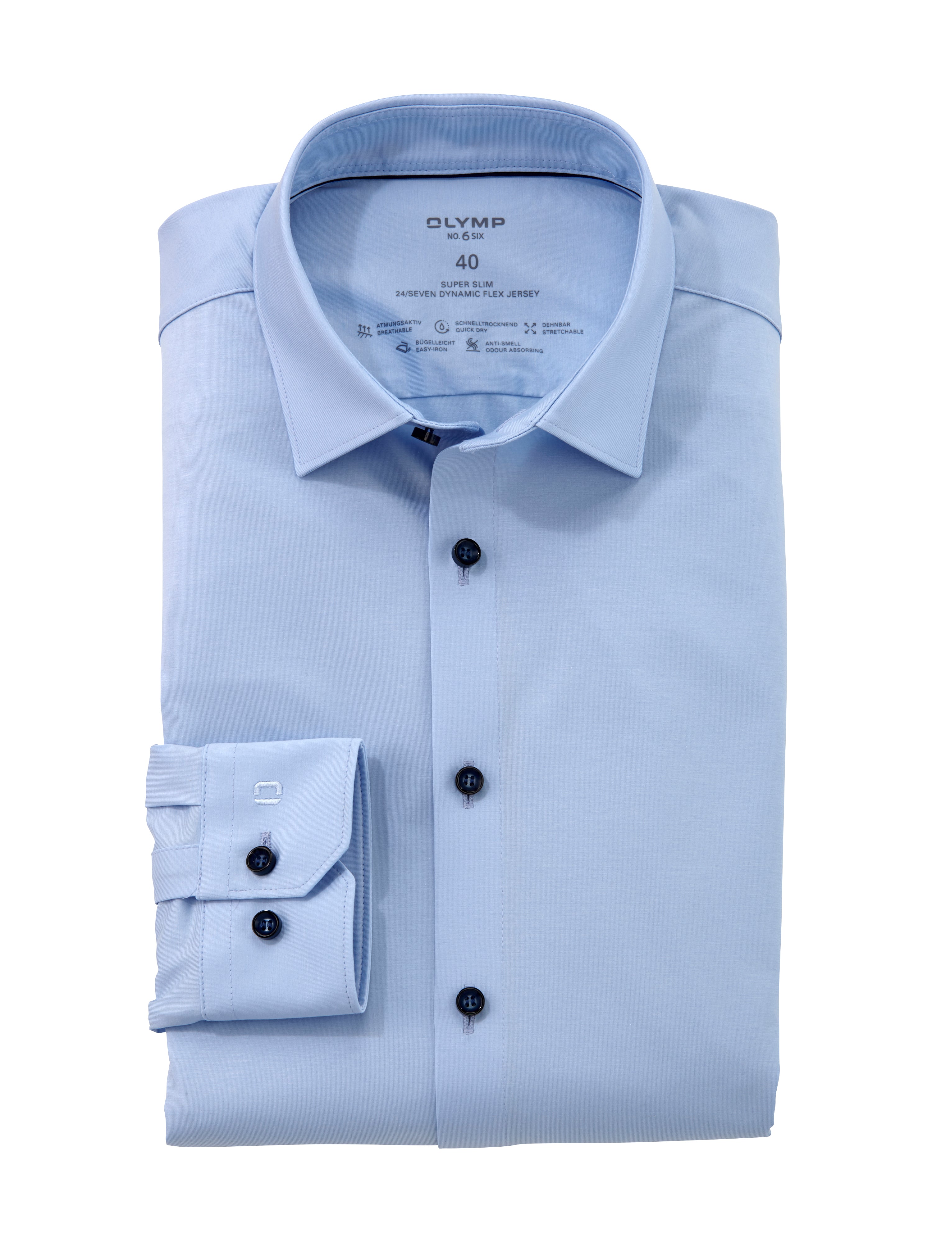 OLYMP Businesshemd No. Six 24/Seven, Super Slim, Hellblau