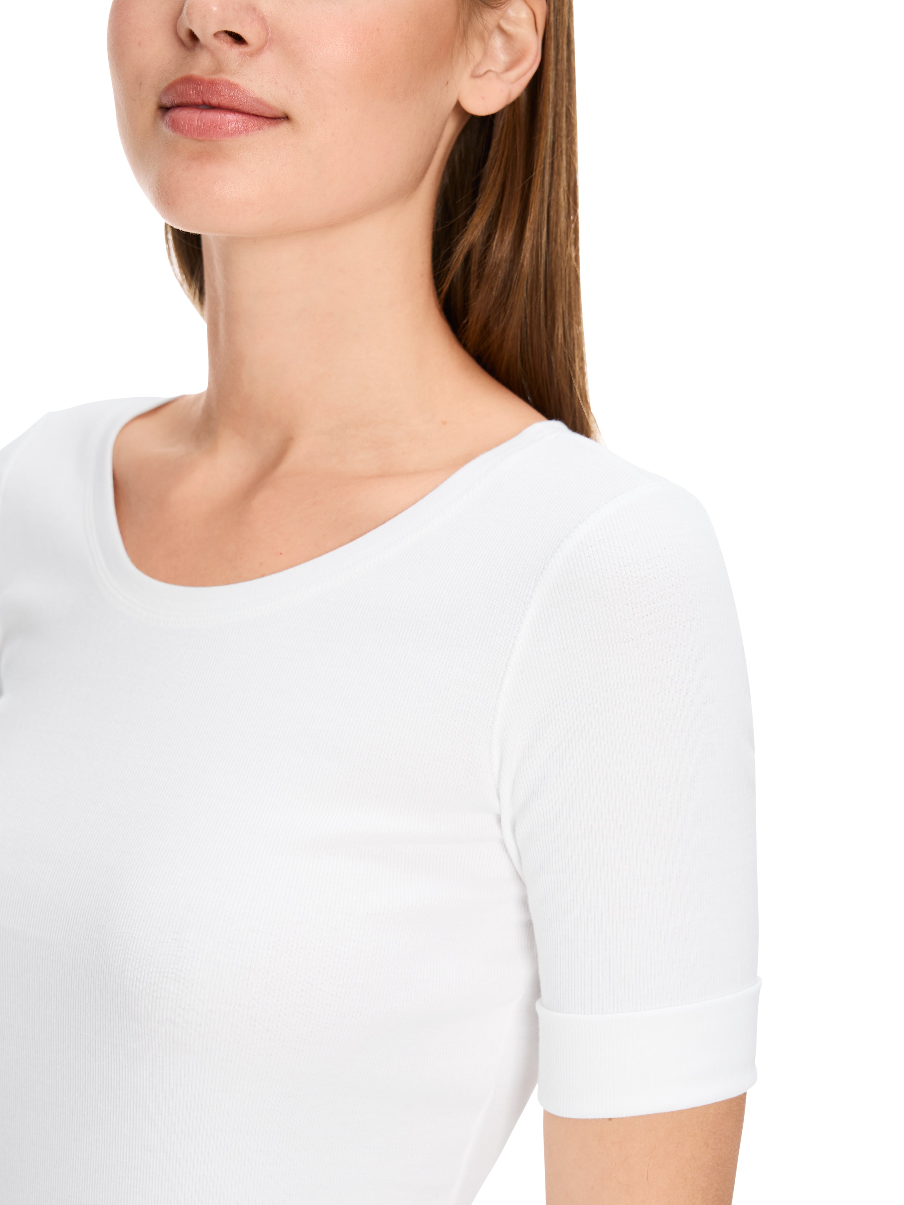 Marc Cain Rundhals-Shirt mit halben Ärmeln