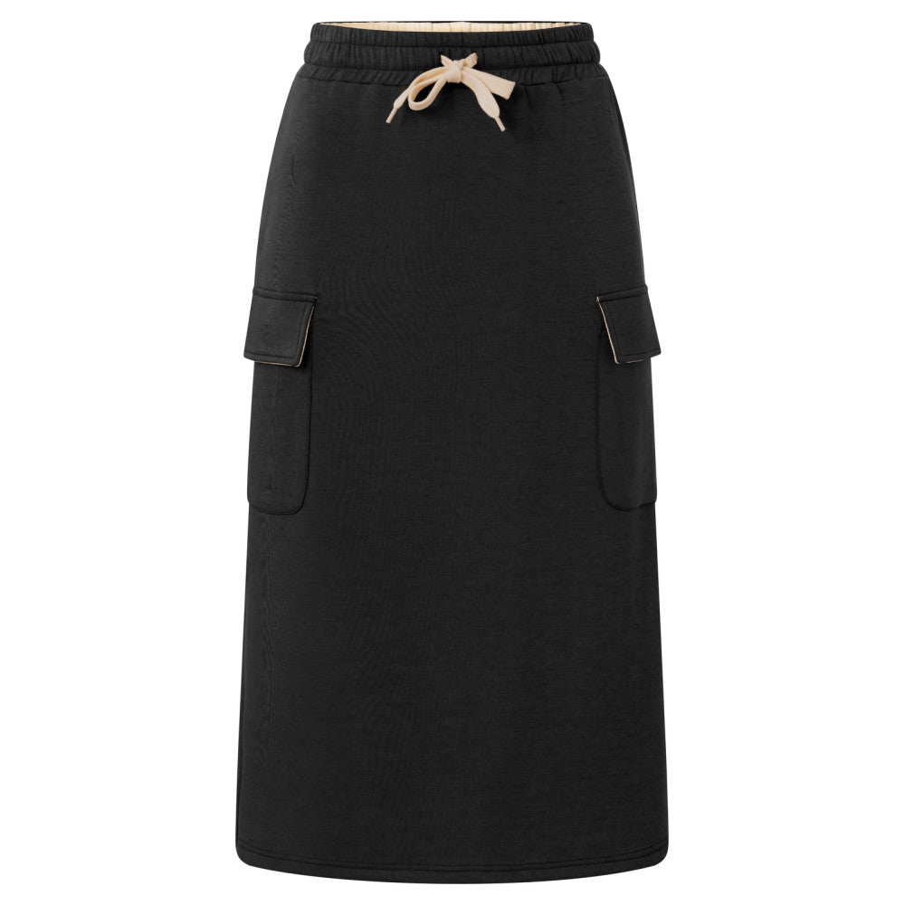 Jersey mid cargo skirt with el