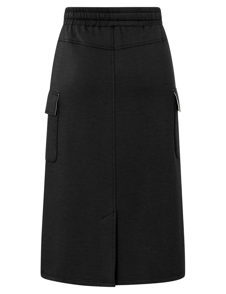Jersey mid cargo skirt with el