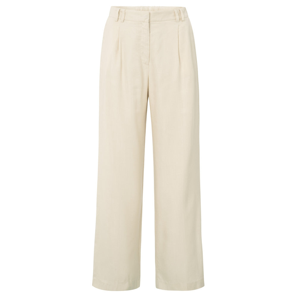 Linen mix wide leg trouse-L32