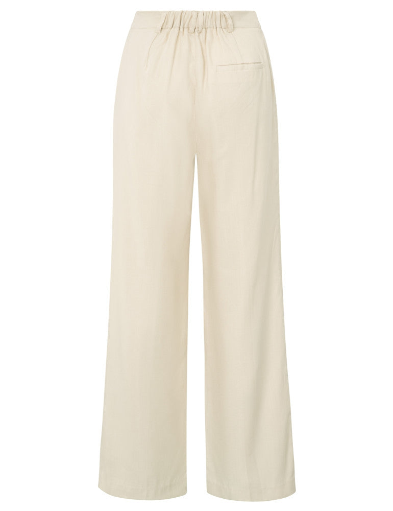 Linen mix wide leg trouse-L32