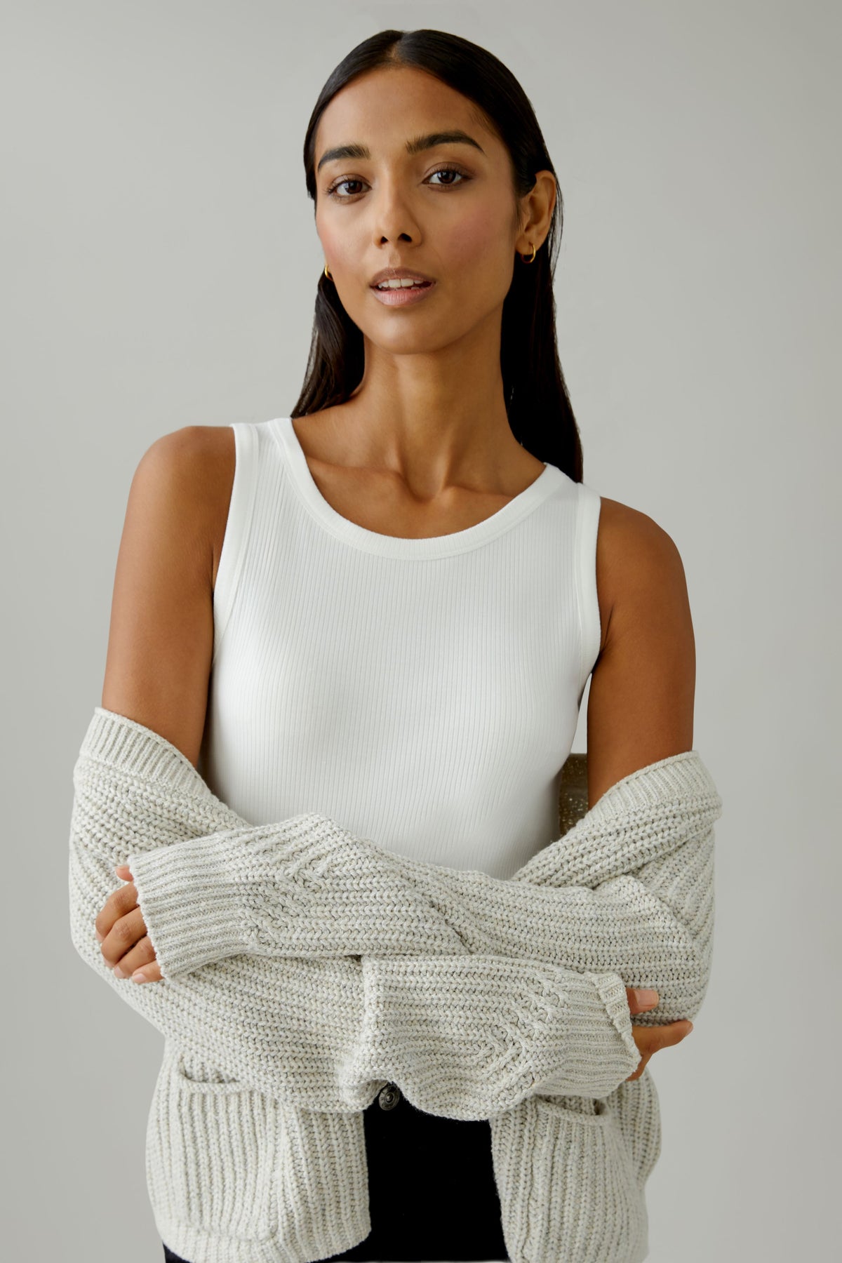 OUI FILIZ Top elastische Viskoserippe