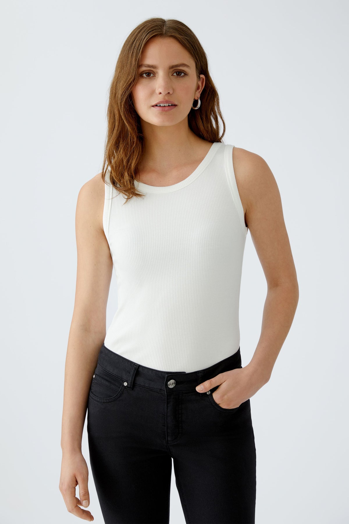 OUI FILIZ Top elastische Viskoserippe