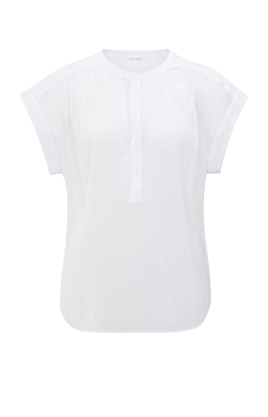 Yaya Fließende Bluse mit Polokragen und Flügelärmeln