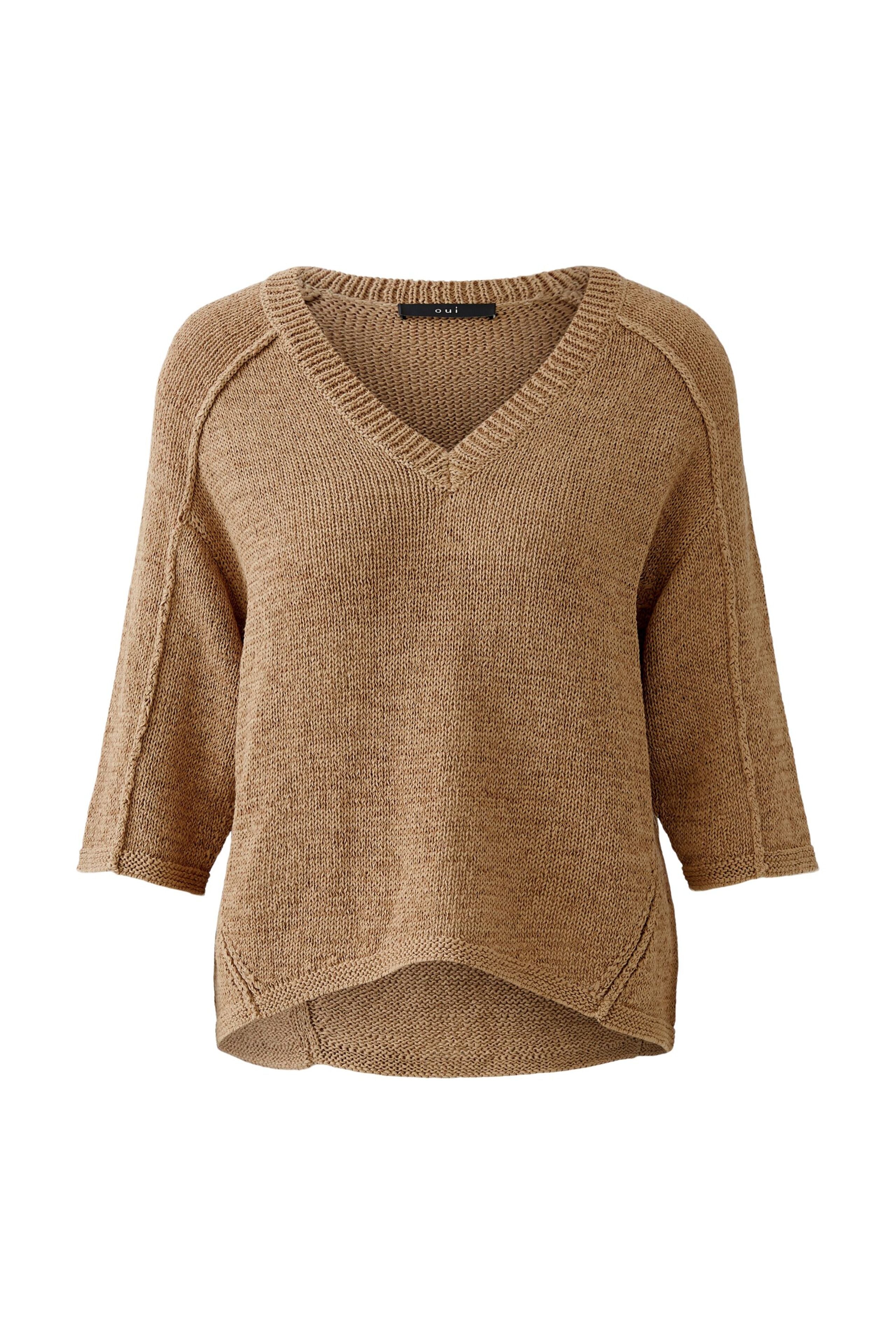 Pullover Baumwollmischung mit Leinen