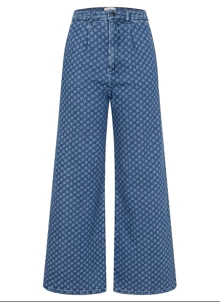 Gitta Banko Wide Leg Jeans Rylee mit All-Over-Logo-Print