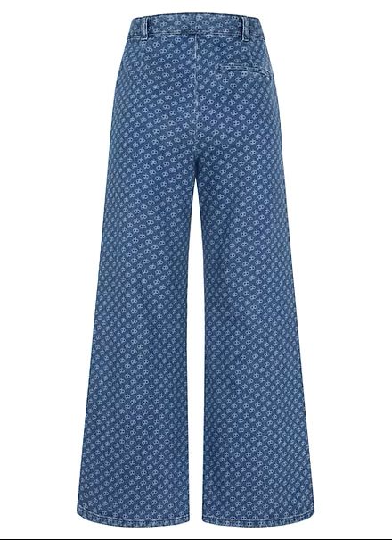 Gitta Banko Wide Leg Jeans Rylee mit All-Over-Logo-Print