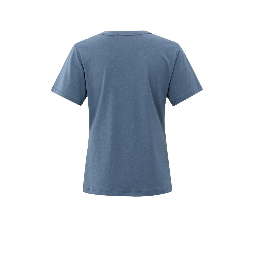 Yaya T-Shirt mit Rippung am Rundhalsausschnitt