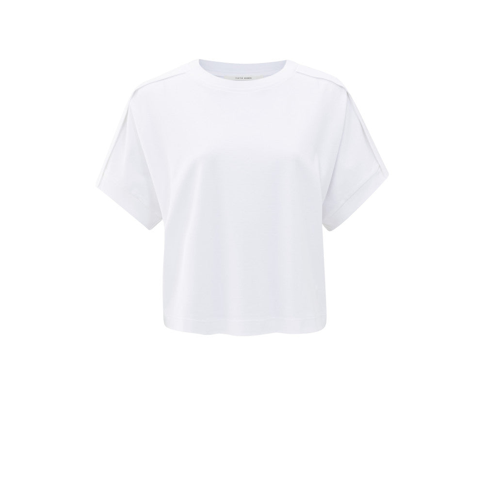 Yaya Kurzärmeliges Jersey-Oberteil mit Faltendetail